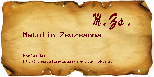 Matulin Zsuzsanna névjegykártya